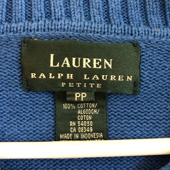 Vintage Ralph Lauren Striped V 1/4 Zip Collared Sweater - Picture 3 of 3